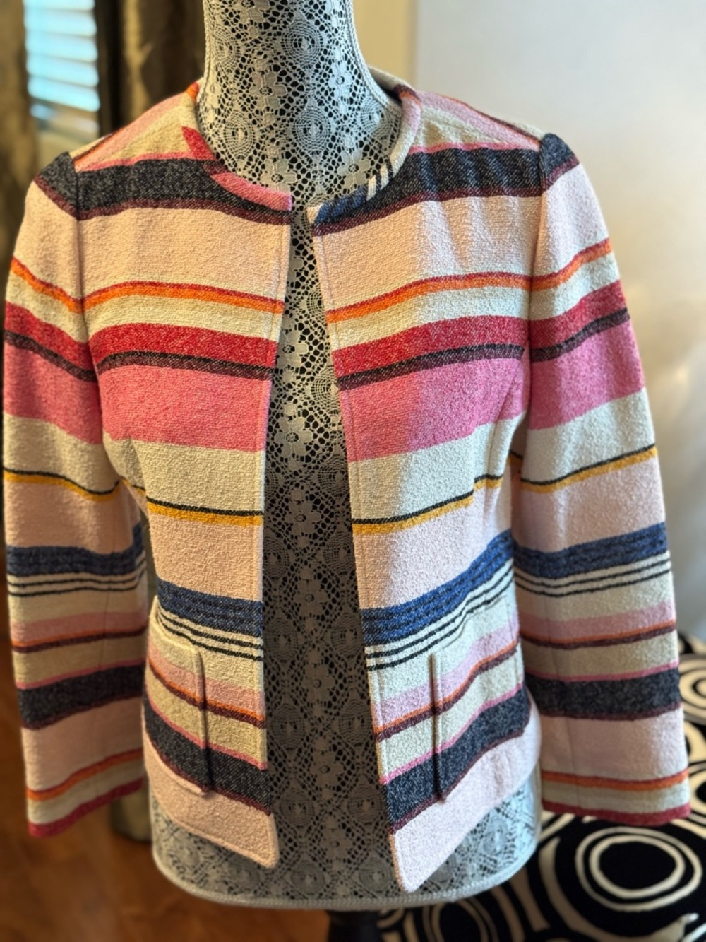 Kate Spade Striped Jacket/Blazer